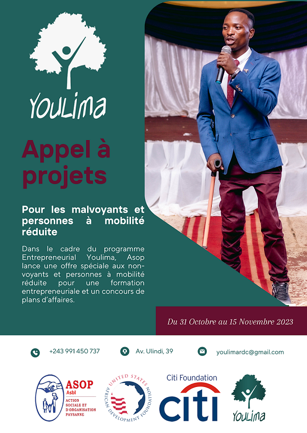 Une Opportunité Entrepreneuriale pour Non-Voyants et Personnes à Mobilité Réduite en RDC par le Programme Youlima
